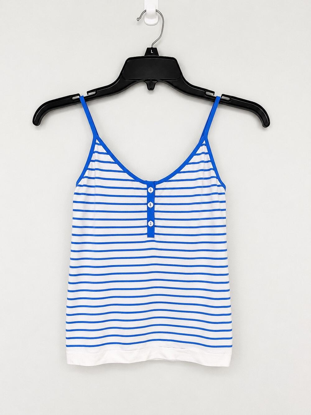 Wild Fable Blue & White Striped Button Front Cami Tank Top Size Small